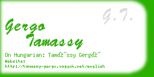 gergo tamassy business card